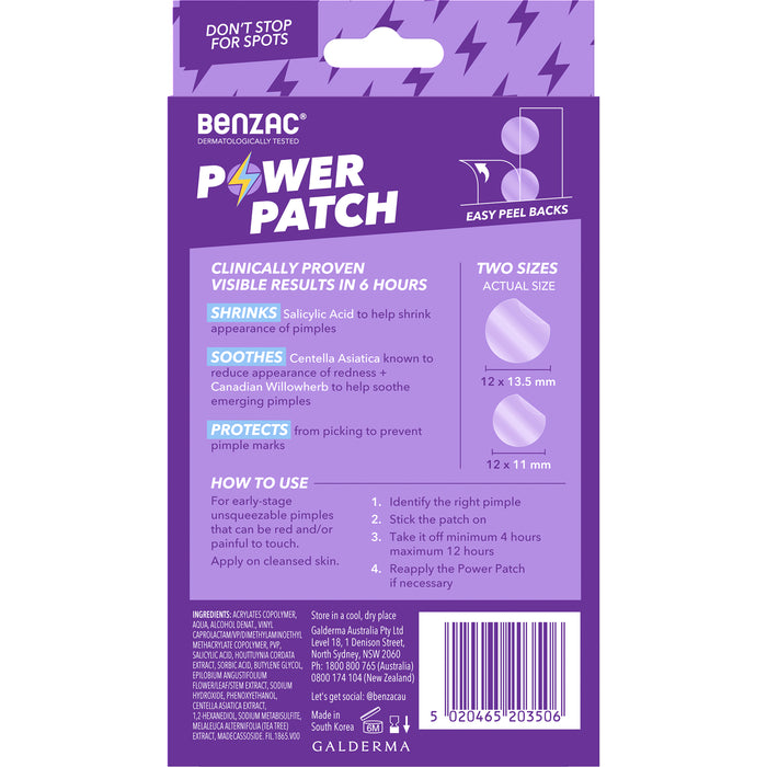 Benzac Power Patch Pimple Patches 24 Pack