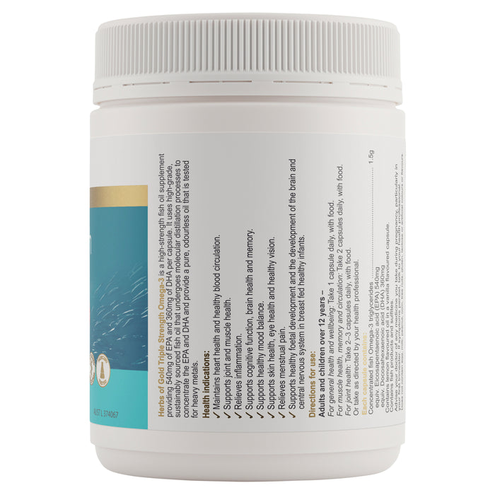 Herbs Of Gold Triple Strength Omega 3 150 Capsules