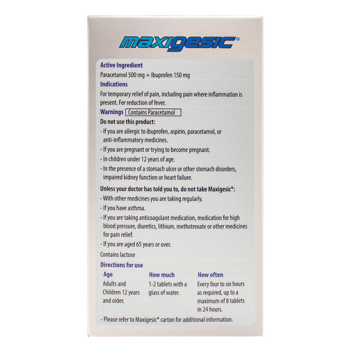 Maxigesic Cold & Flu, Sinus & Pain Kit.