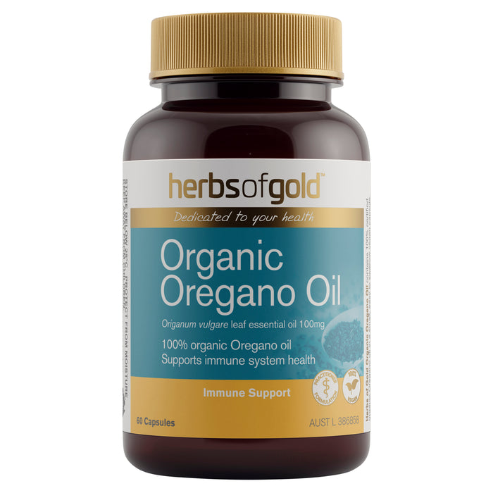 Herbs of Gold Organic Oregano Oil 60 vege caps.