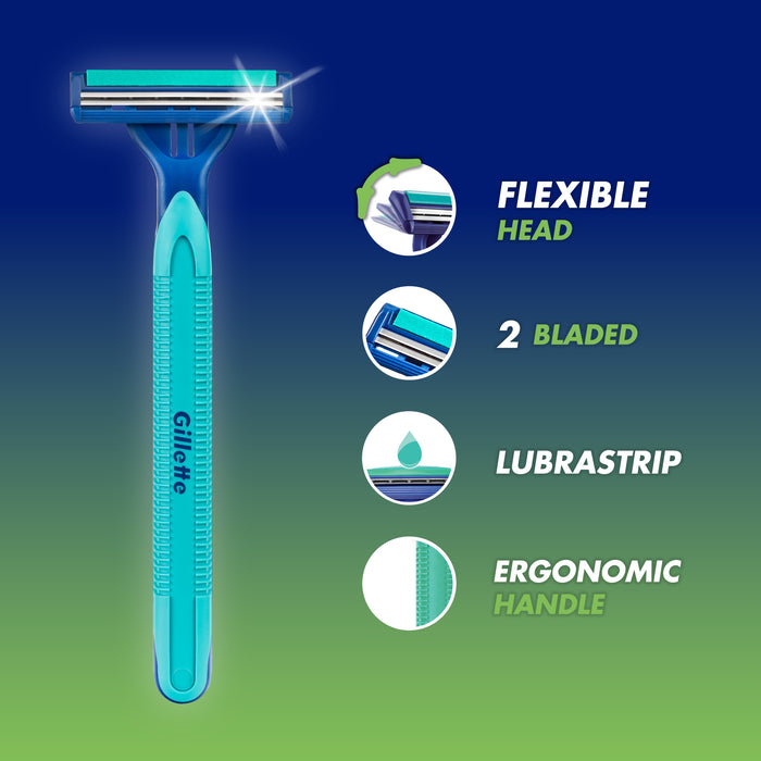Gillette Blue II Plus Pivot Disposable Razors 5 Pack
