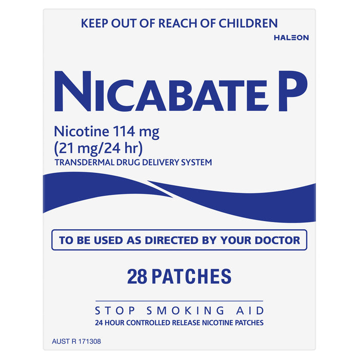 Nicabate P Patch Quit Smoking 21mg 28 Patches