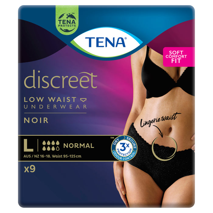 Tena Pants Women Discreet Black Large 9pack.
