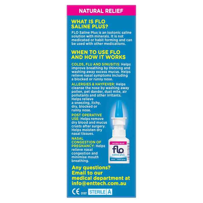 Flo Saline Plus Nasal Spray 30ml.