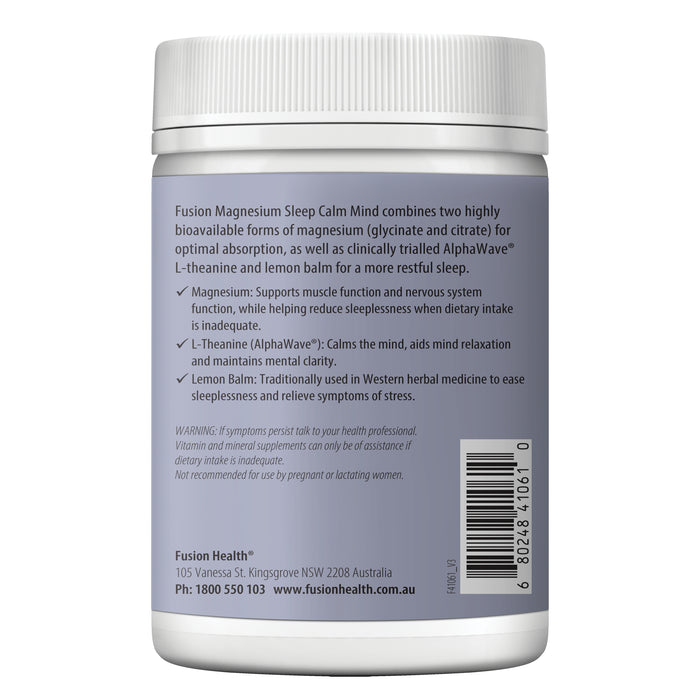 Fusion Health Magnesium Sleep Calm Mind 150g