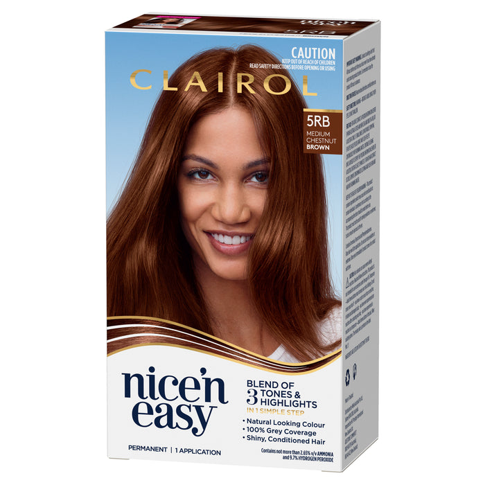 Clairol Nice N Easy 5RB Medium Chestnut Brown.
