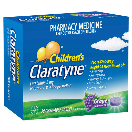 Claratyne Children's Grape Chewable Tablet 30