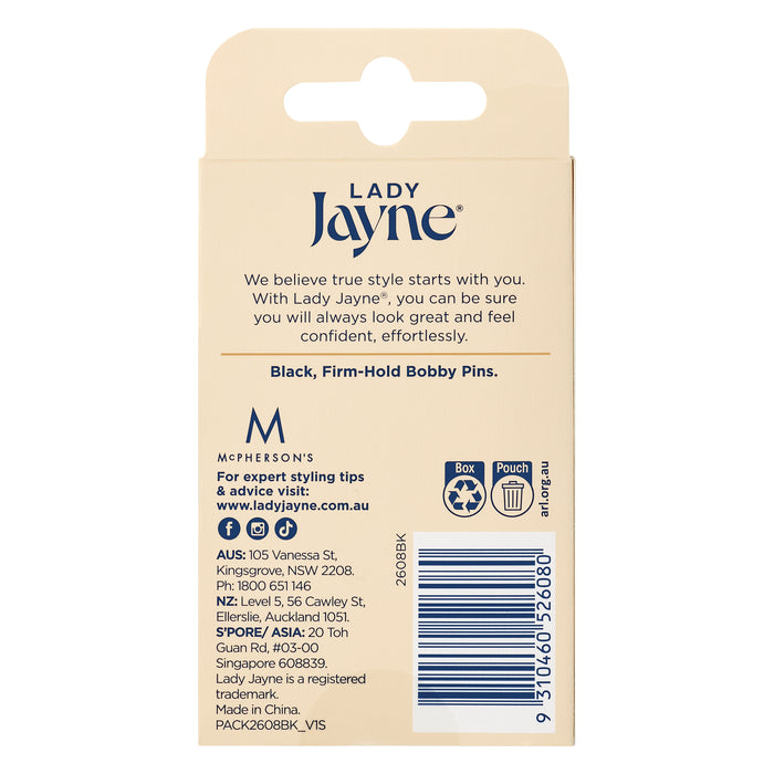 Lady Jayne Bobby Pins Black 4.5 cm Pk50.