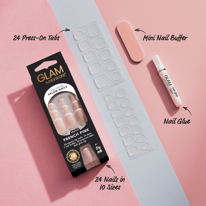 Glam By Manicare 428 French Pink Medium Square Kit