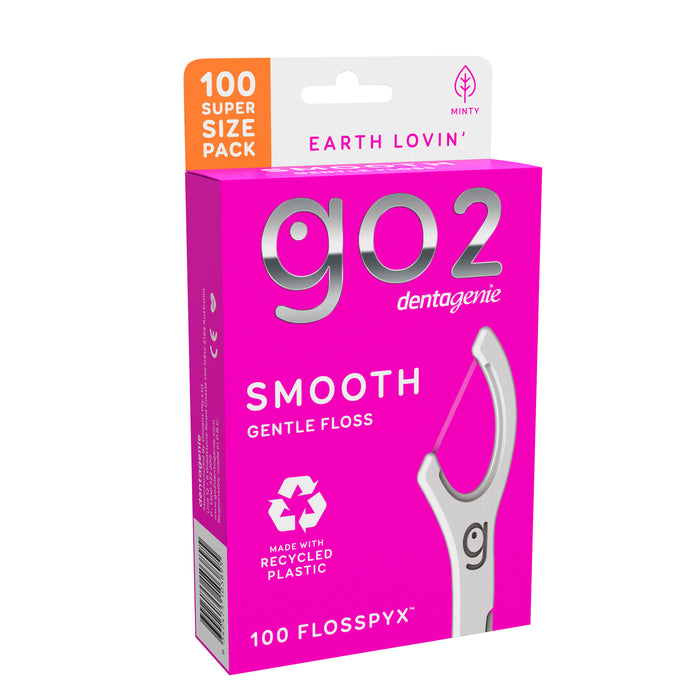 GO2 Dentagenie Smooth Flosspyx Minty 100 Super Pack