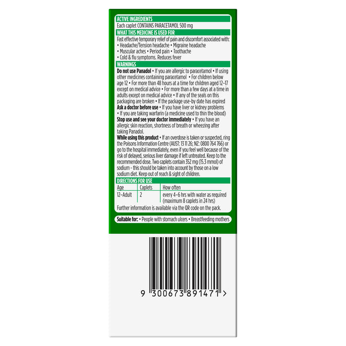 Panadol Rapid 16 Caplets.