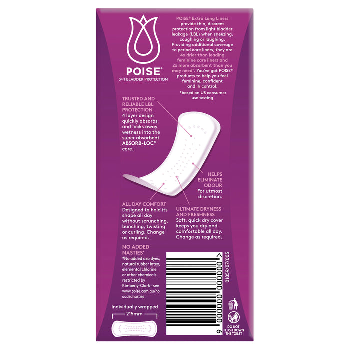 Poise Panty Liners Extra Long 22