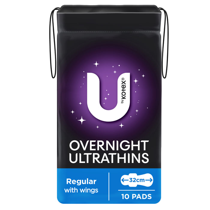 U By Kotex Ultrathins Overnight Pads Wings 10