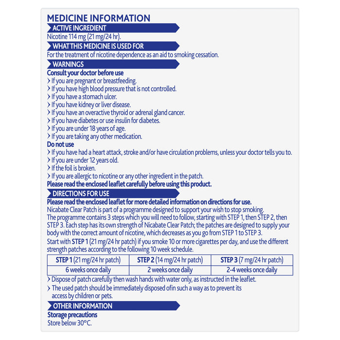 Nicabate Patch Clear 21mg 7