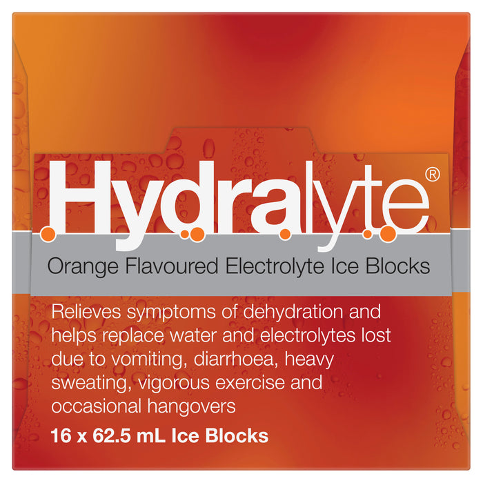 Hydralyte Rehydration Ice Blocks Orange 16