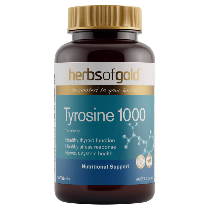 Herbs Of Gold Tyrosine 1000 60 Capsules