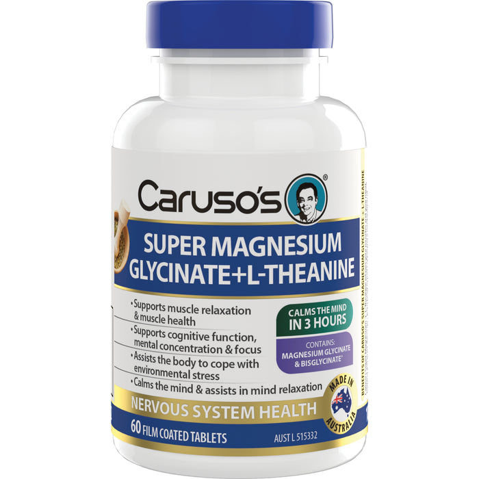 Caruso's Super Magnesium  Glycinate + L-Theanine Tablets 60