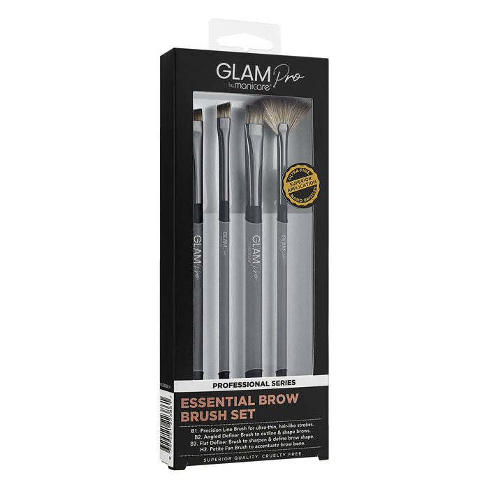 Glam Pro By Manicare Essential Professional Brow Brush Set