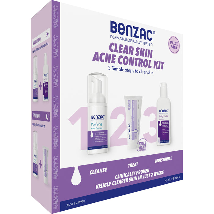 Benzac Clear Skin Acne Kit.
