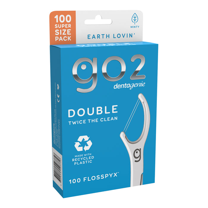 GO2 Dentagenie Double Flosspyx Minty 100 Super Pack