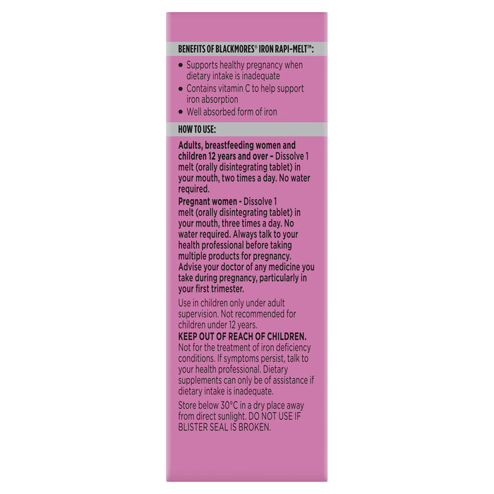 Blackmores Iron Rapi-Melt 60 Tablets