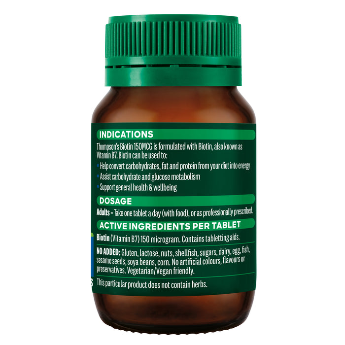 Thompson's Biotin 150mcg 100 Tablets.