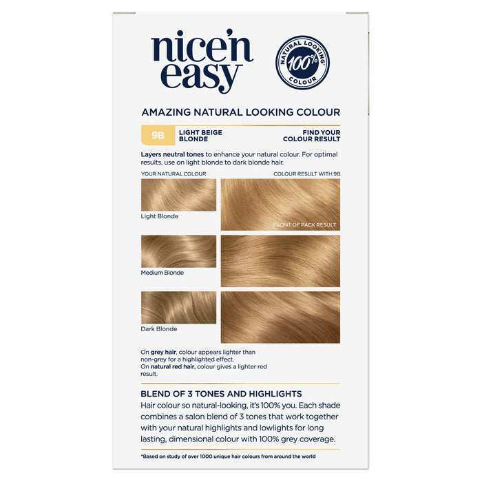 Clairol Nice N Easy 9B Light Beige Blonde.