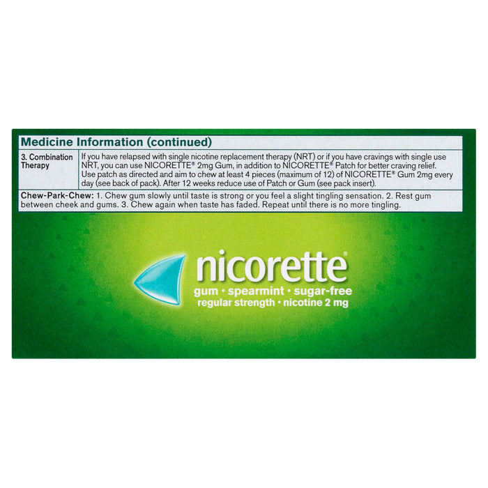 Nicorette Gum Spearmint 2mg 105.