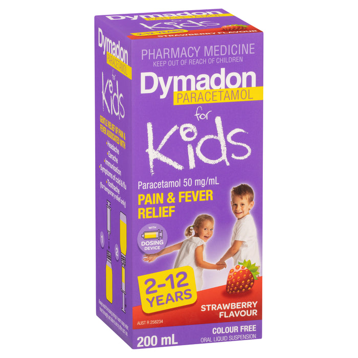 Dymadon 2 -12 Years 200ml Strawberry.