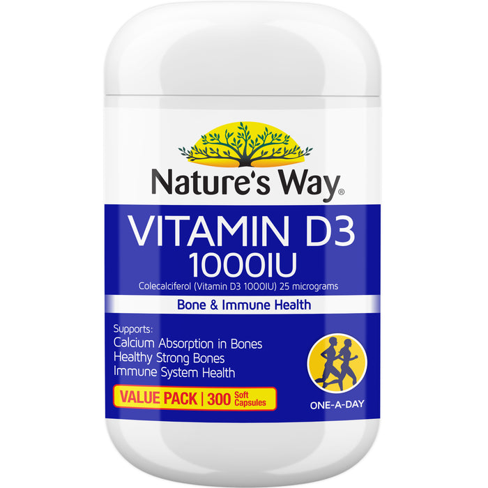Nature's Way Vitamin D3 1000IU 300 Soft Capsules