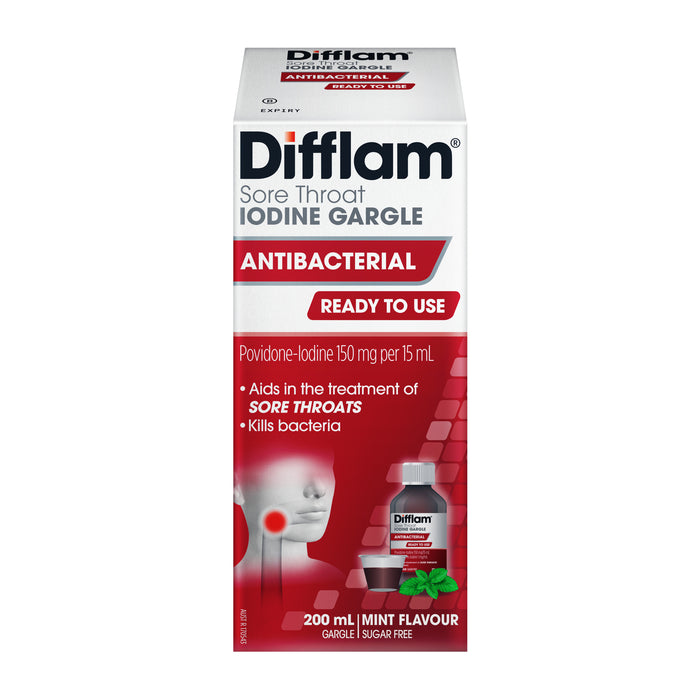 Difflam Sore Throat Ready to Use Gargle with Iodine 200mL