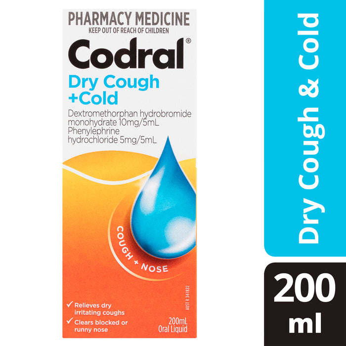 Codral Dry Cough + Cold 200ml.
