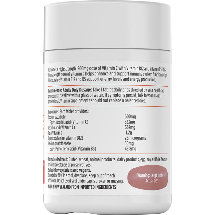 Nutra-Life Vitamin C + B12 & B6 60 Tablets.