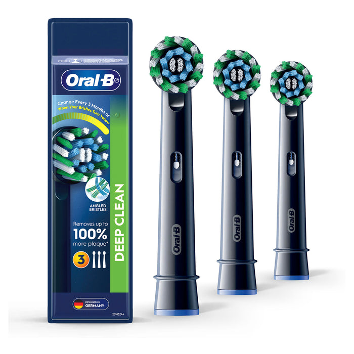 Oral B Power Toothbrush Cross Action Refills Black 3 Pack