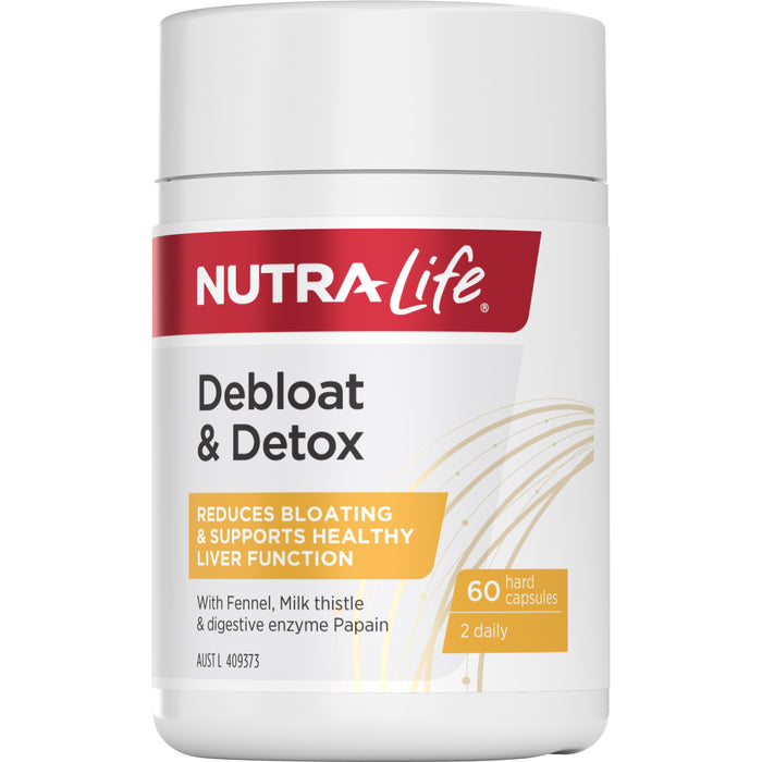 Nutra-Life Debloat & Detox 60 Capsules.