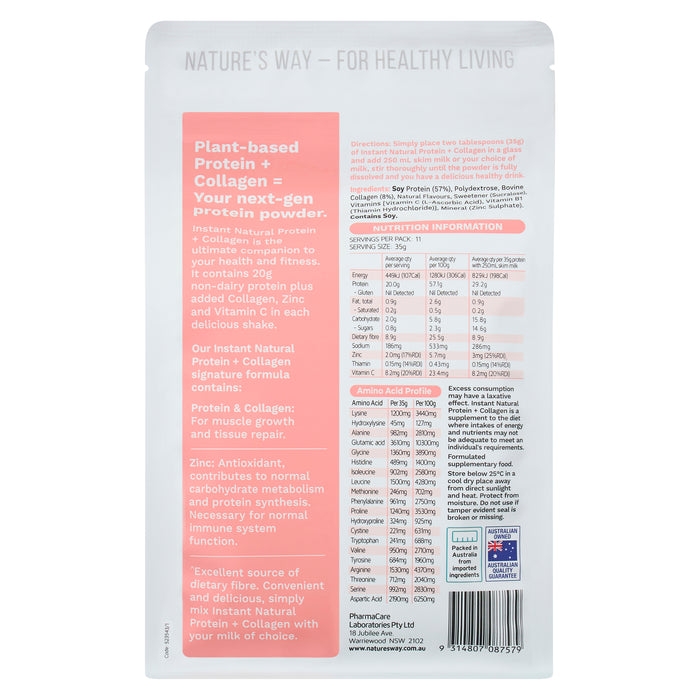 Nature's Way Instant Natural Protein + Collagen 400g