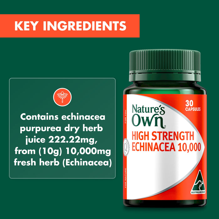 Nature's Own High Strength Echinacea 10,000mg 30 Capsules.