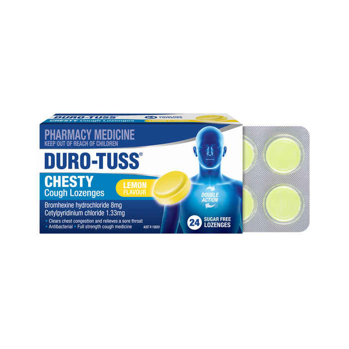 Duro-Tuss Chesty Lozenges Sugar Free Lemon 24.