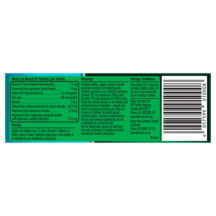 Berocca Hydrate Orange Effervescent Tablets 20