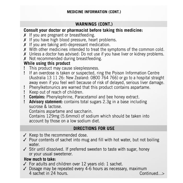 Lemsip Sachets Max Honey & Ginger 10 Sachets