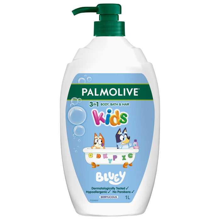 Palmolive Kids Bluey 3 in 1 Berrylicious Body Bath & Hair 1 Litre
