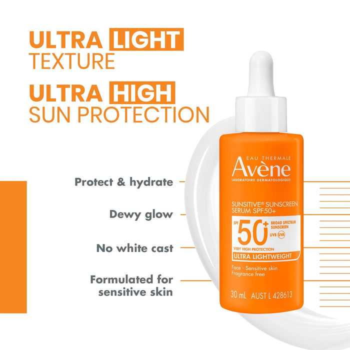 Avene Sunsitive Sunscreen Serum SPF 50+ 30ml.
