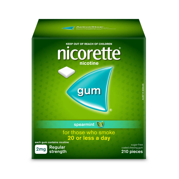 Nicorette Gum Spearmint 2mg 210