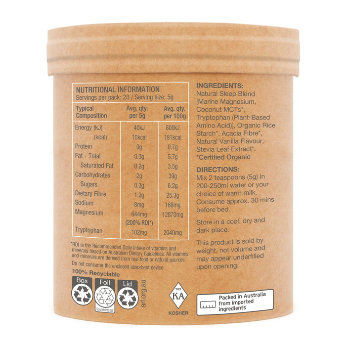 Amazonia Raw Sleep Magnesium Dreamy Vanilla 100g