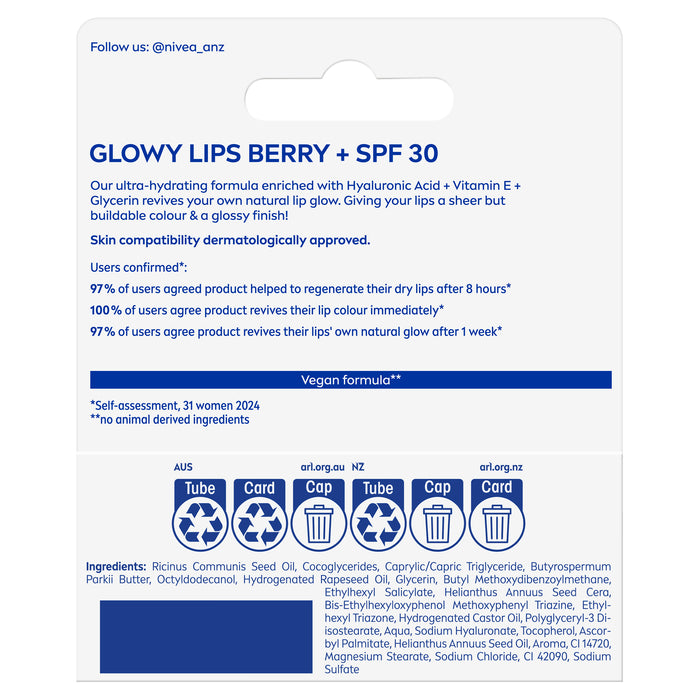 Nivea Glowy Lips Berry SPF30 10g