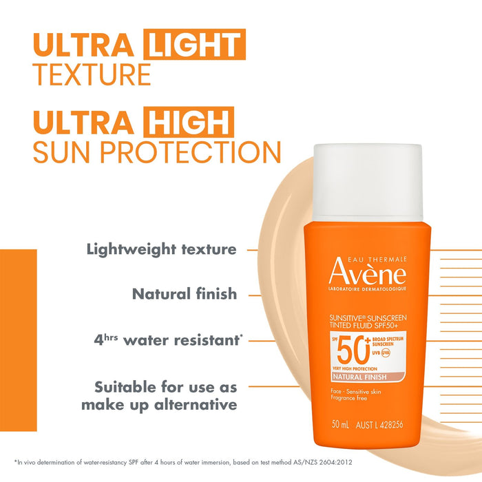 Avene Sunsitive Sunscreen Tinted Fluid SPF 50+ 50ml.