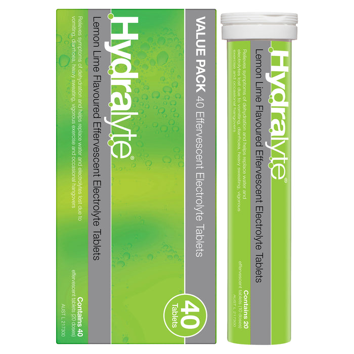 Hydralyte Effervescent Tablets Lemon/Lime 40 Tablets