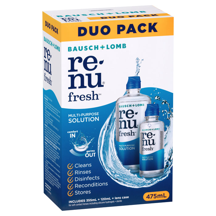 ReNu Fresh Multi-Purpose Solution Duo Pack 355mL +120mL + Lens case