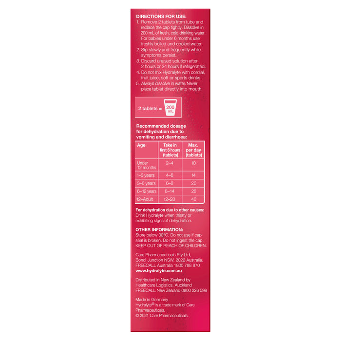 Hydralyte Effervescent Tablets Strawberry Kiwi 20