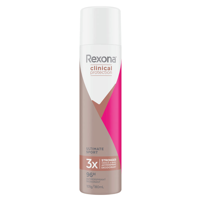 Rexona Clinical Women Antiperspirant Aerosol Ultimate Sport For 3x Stronger Protection 180 ML